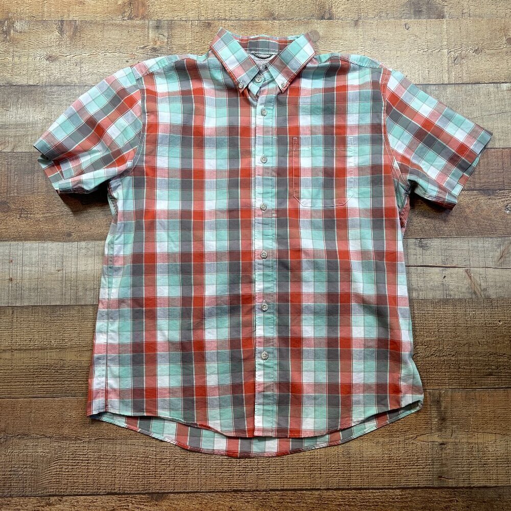 Eddie Bauer Classic Fit Plaid Short Sleeve Shirt size Large